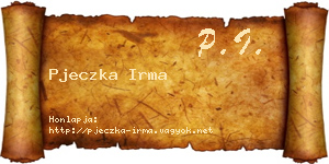 Pjeczka Irma névjegykártya