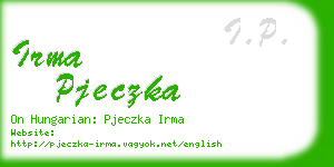 irma pjeczka business card